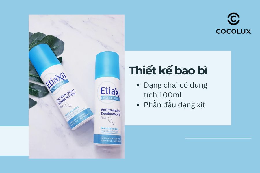 Thiết kế bao bì Xịt Khử Mùi EtiaXil Ngăn Mồ Hôi & Giảm Mùi Hôi Chân 100ml