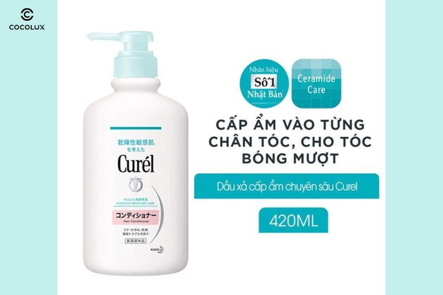 Thiết kế bao bì của dầu xả Curel cấp ẩm chuyên sâu