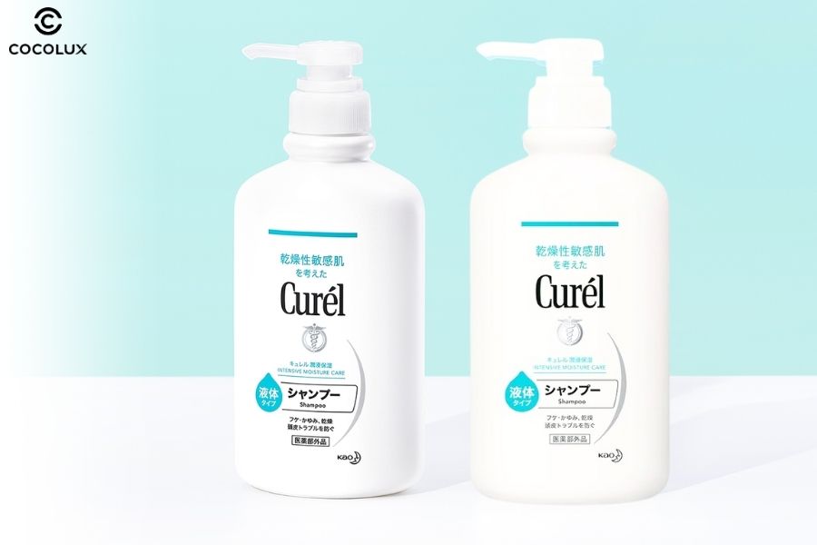 Thiết kế của dầu gội Curel cấp ẩm chuyên sâu cho tóc và da đầu