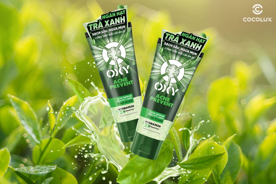 Thiết kế bao bì gel rửa mặt OXY 3X ngừa mụn, da sáng khỏe