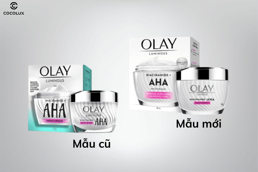 Thiết kế của kem dưỡng ẩm Olay Luminous Niacinamide AHA