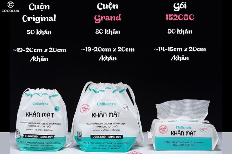 Thiết kế của Khăn mặt khô Chillwipes