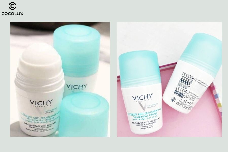 Thiết kế của lăn khử mùi Vichy Traitement Anti - Transpirant khô thoáng suốt 48H