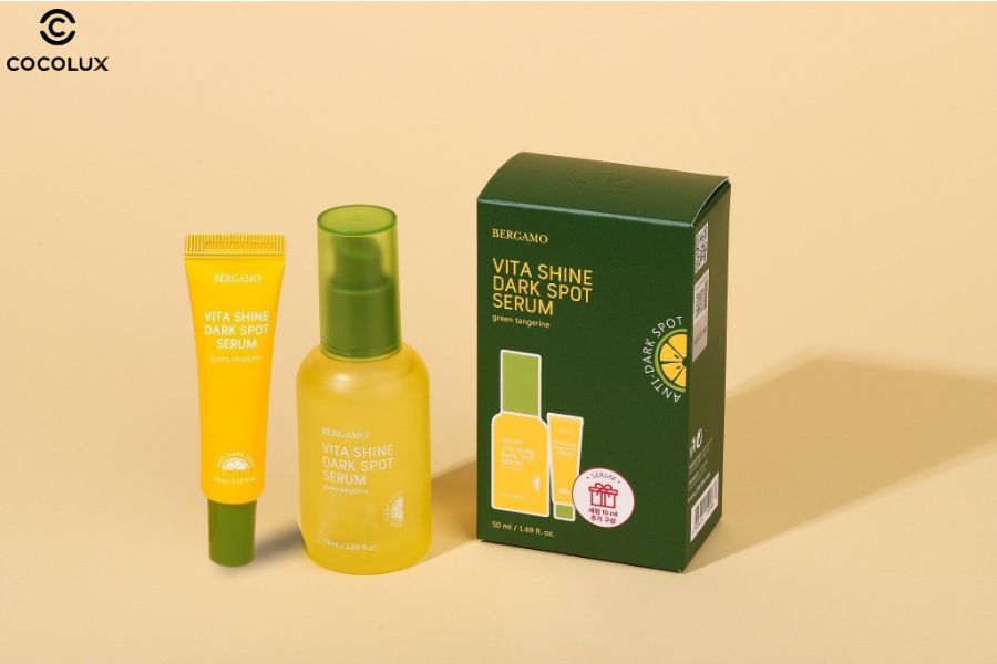 Thiết kế của tinh chất Bergamo quýt xanh trắng da mờ thâm nám