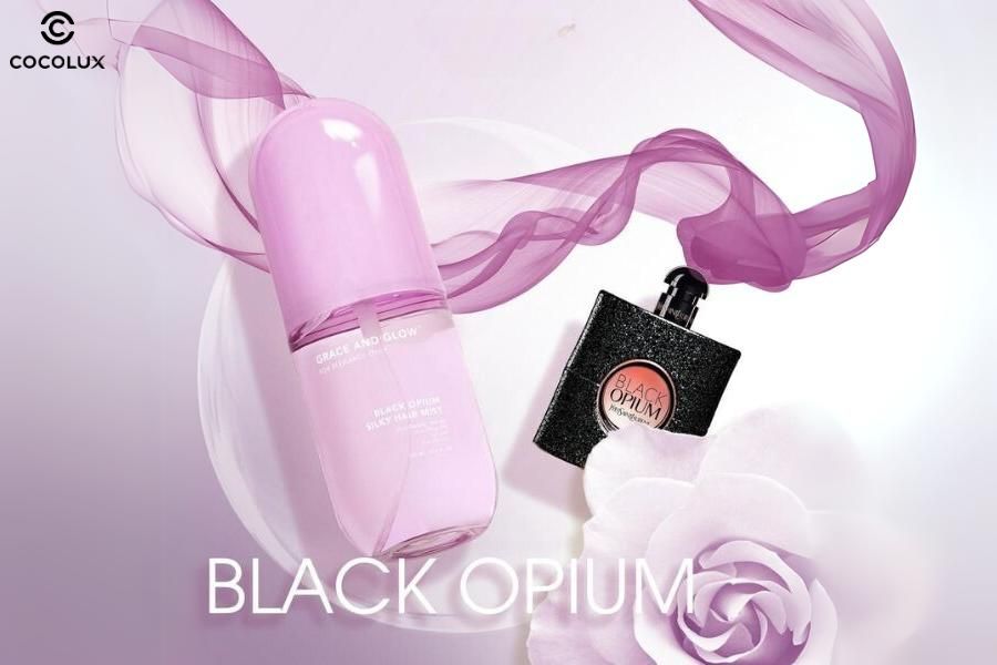 Thiết kế của xịt dưỡng t&oacute;c Grace And Glow Black Opium 100ml
