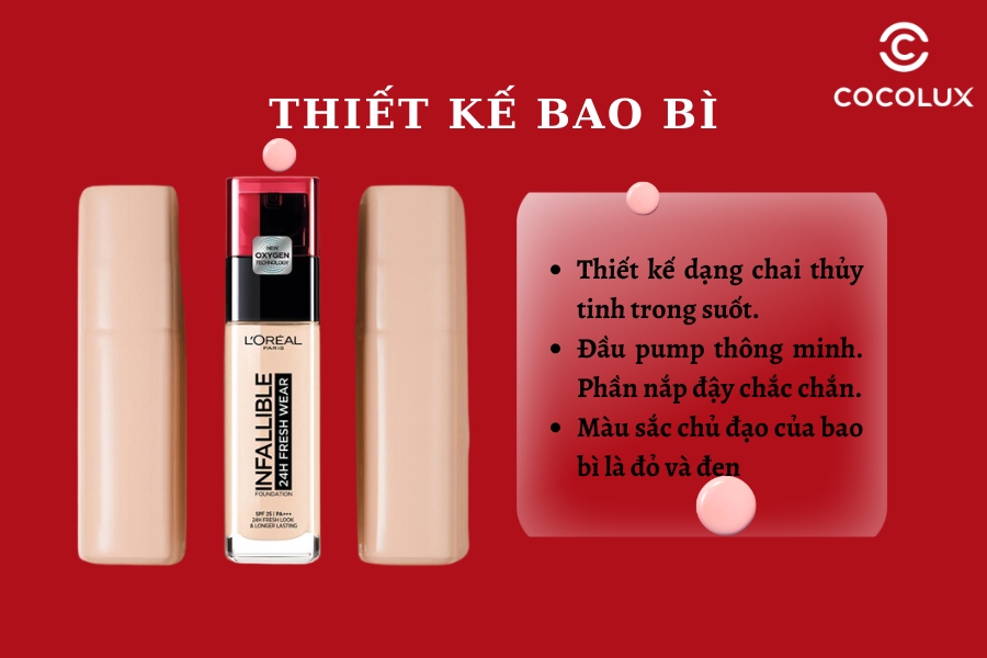 Thiết kế Kem Nền Loreal Lâu Trôi Infallible 24h Fresh Wear 30ml