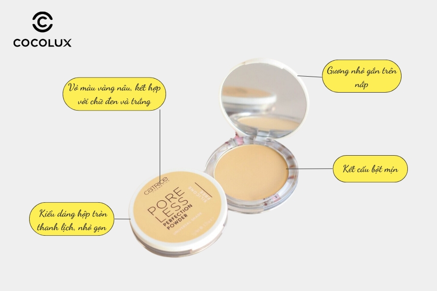 Thiết kế bao bì phấn phủ Catrice Pore Less Perfection Powder