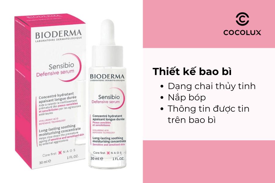 Thiết kế của Serum Bioderma Sensibio Defensive Dưỡng Ẩm Và Làm Dịu Da Nhạy Cảm 30ml