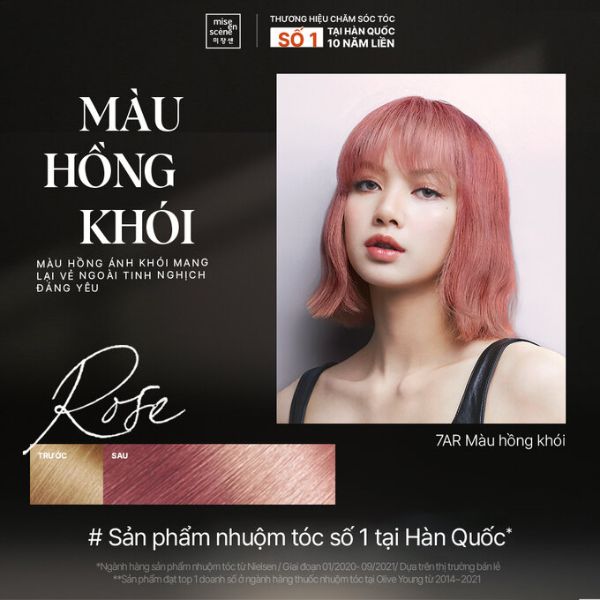 Thuốc Nhuộm Tóc Mise En Scène Hello Bubble Sahara 7AR Ash Rose 30ml