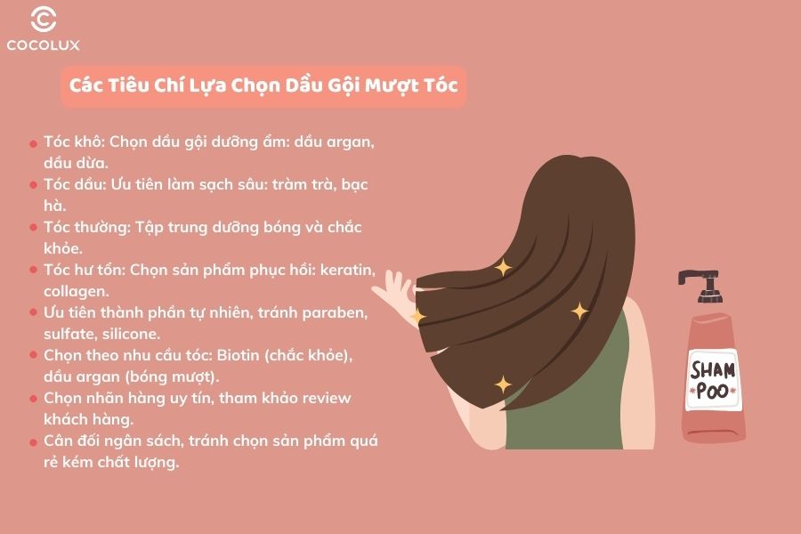 Các tiêu chí lựa chọn dầu gội mượt tóc