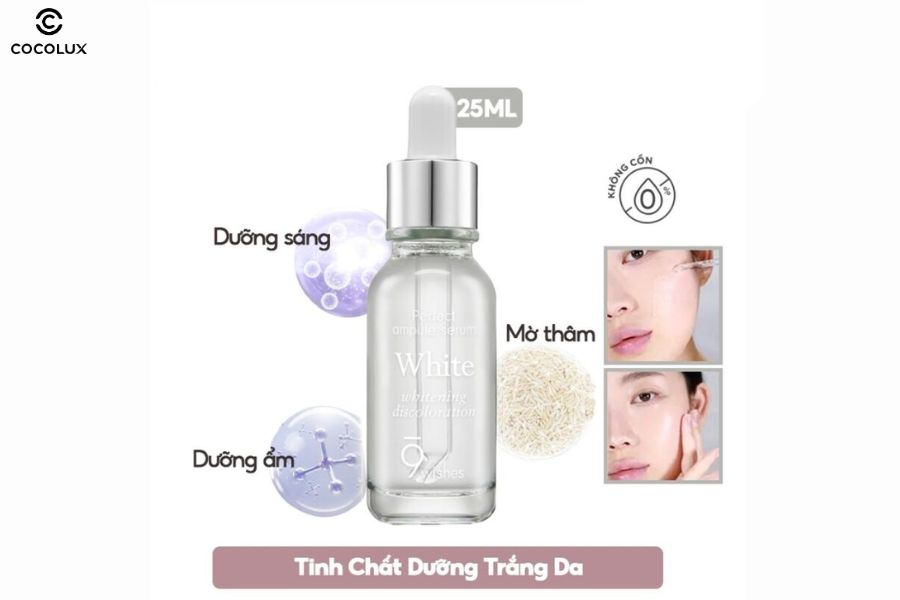 Tinh chất 9Wishes White dưỡng s&aacute;ng da, giảm th&acirc;m