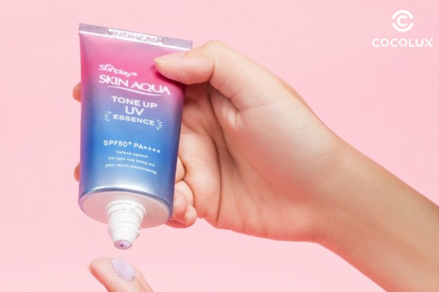 Tinh chất chống nắng Sunplay Skin Aqua Tone Up UV Essence Lavender