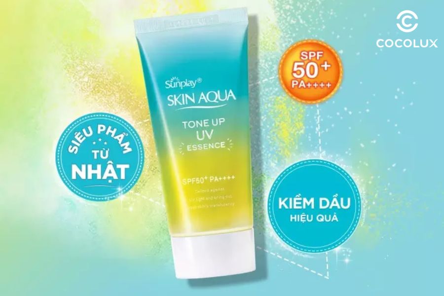 Tinh chất chống nắng Sunplay Skin Aqua Tone Up UV Essence Mint Green
