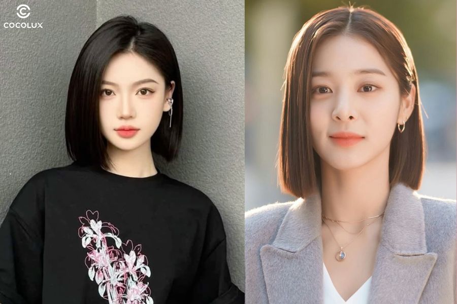 Blunt bob với đường cắt thẳng mạnh mẽ