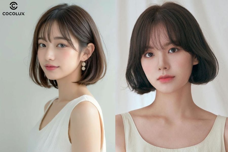 Phần đuôi tóc được uốn cong nhẹ ôm sát gương mặt