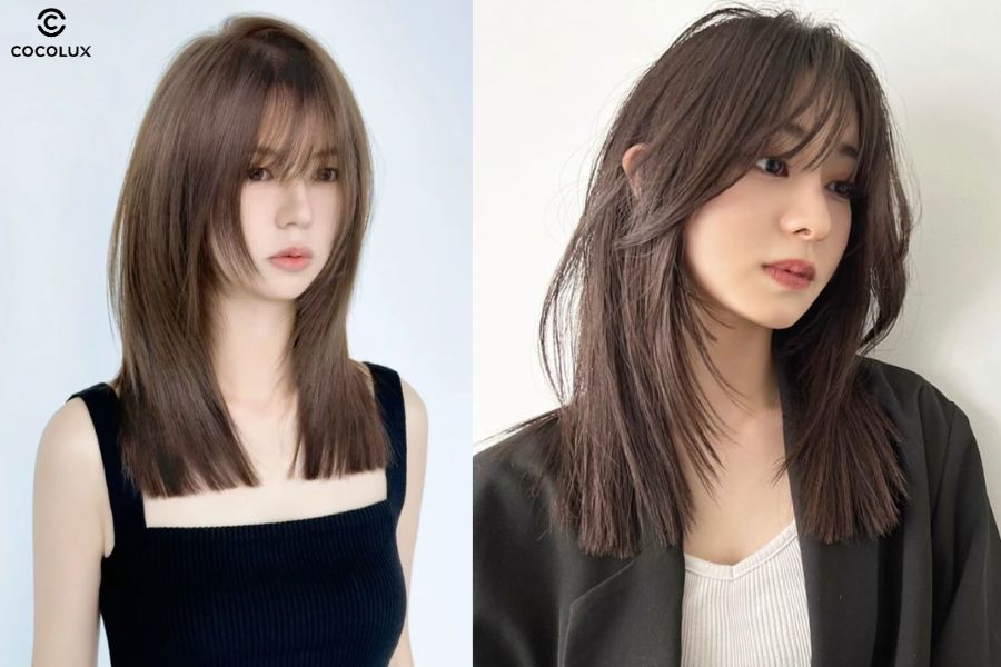 Kiểu rẽ ngôi lệch 4/6 giúp khuôn mặt dài trông cân xứng hơn nhờ sự bất đối xứng đầy khéo léo