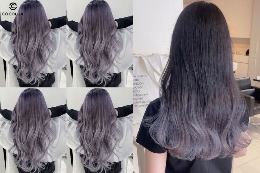 Tóc màu tím đen sữa tạo nên sự ngọt ngào và phá cách đầy tinh tế