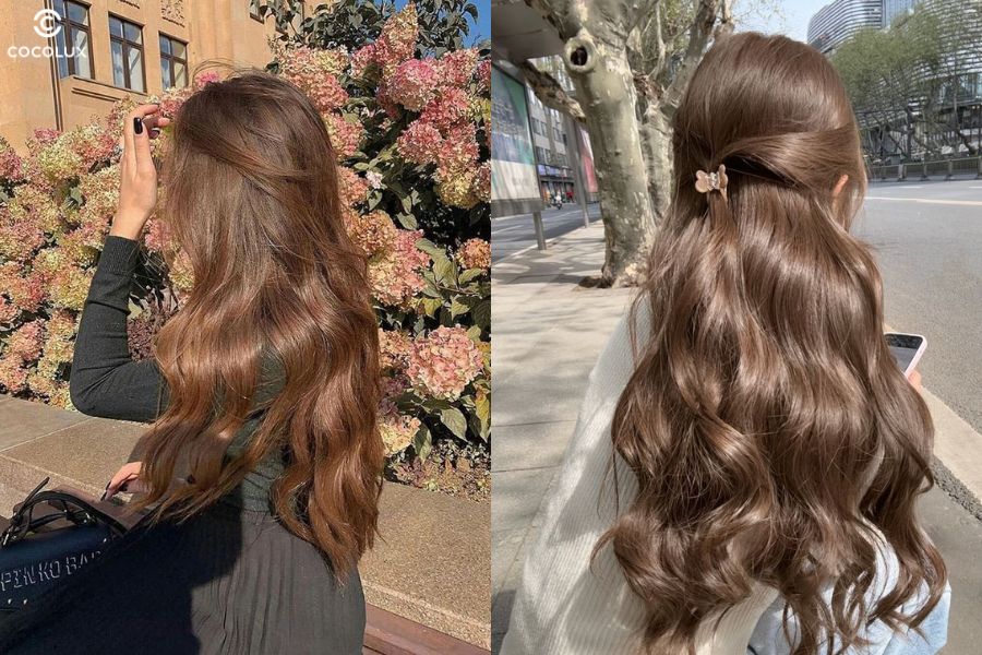 Balayage trên nền nâu hạt dẻ mang đến mái tóc chuyển màu mềm mại và sang trọng