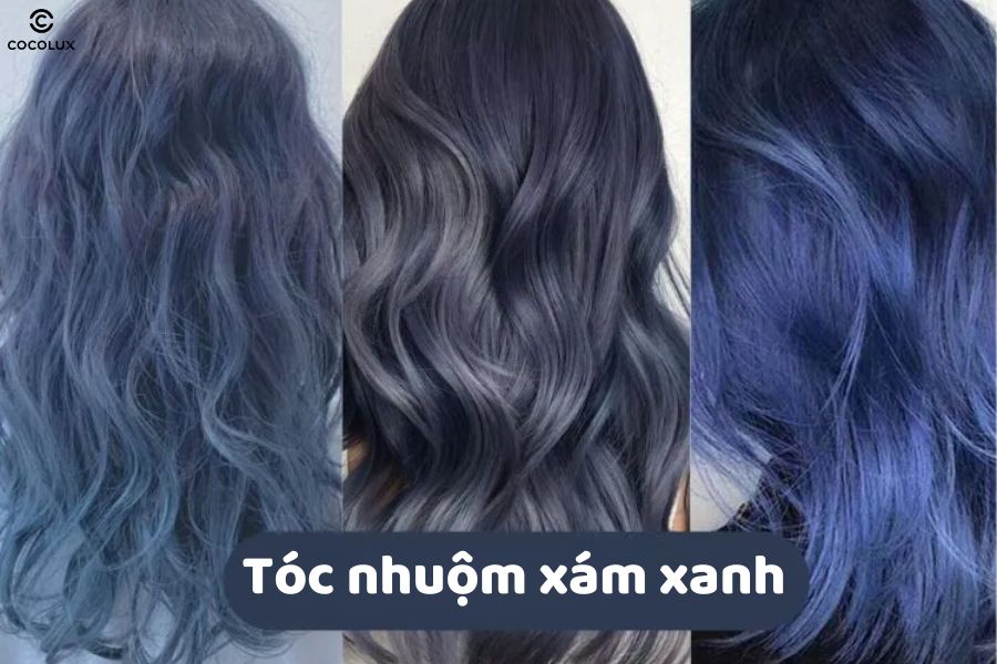 Tóc nhuộm màu xám xanh