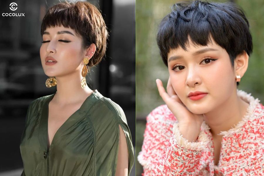 Tóc duỗi phồng ôm má giúp che khuyết điểm và tạo nét dịu dàng cho gương mặt