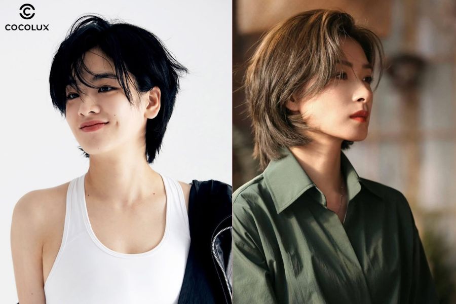 Tóc tomboy mái lệch hoặc uốn nhẹ giúp làm mềm đường nét góc cạnh
