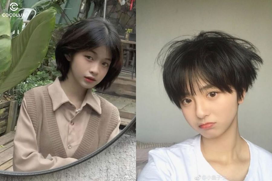Tóc tomboy đầu nấm với phần mái tròn ngộ nghĩnh