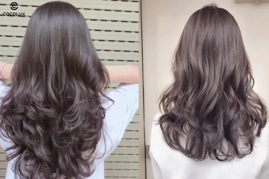 Tóc xoăn nhẹ phần đuôi ngang lưng là kiểu tóc “quốc dân” tôn dáng mặt và dễ chăm sóc