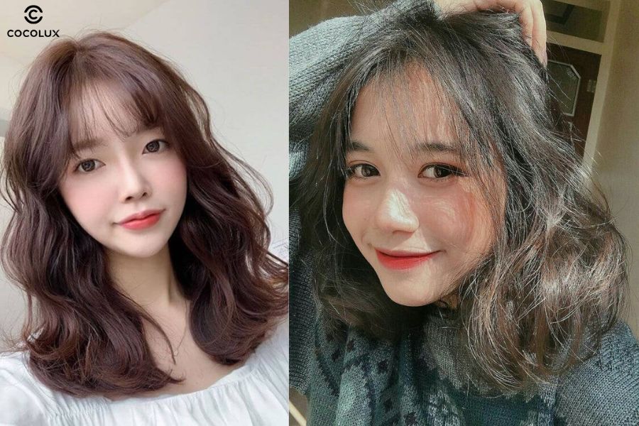 Mái thưa dịu dàng kết hợp sóng lơi giúp gương mặt thêm phần trẻ trung, ngọt ngào