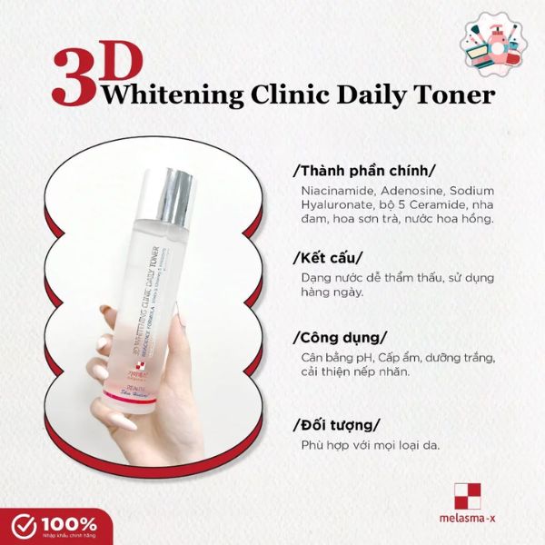 Toner dưỡng trắng da trị nám 3D Melasma-X