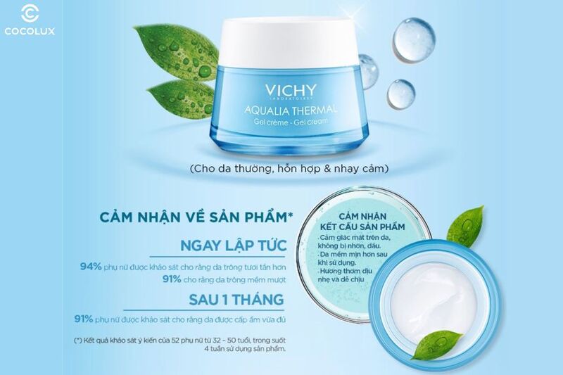 Trải nghiệm sử dụng kem dưỡng Vichy Aqualia Thermal cấp ẩm và cấp nước 50ml