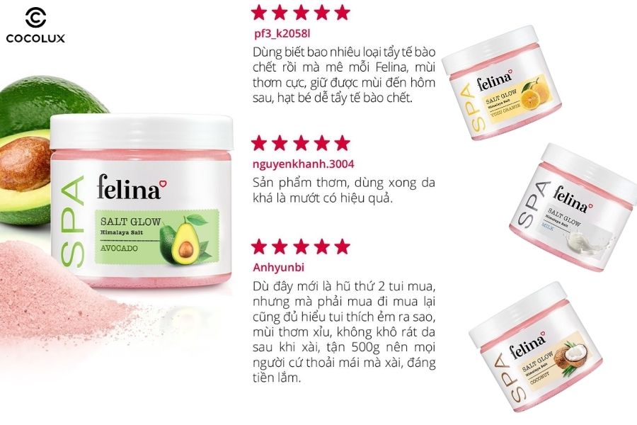 Trải nghiệm sử dụng muối tắm tẩy da chết Felina