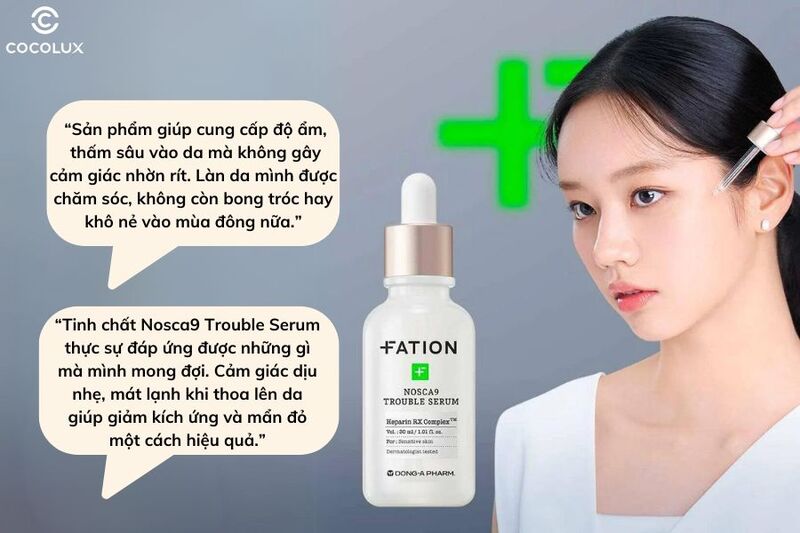 Trải nghiệm sử dụng Tinh Chất Fation Nosca9 Trouble Serum Làm Dịu Da 30ml