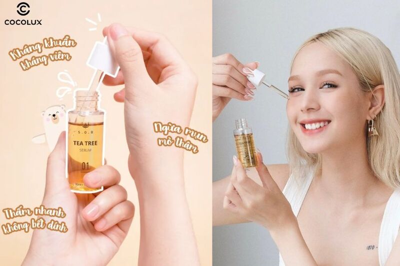 Trải nghiệm sử dụng tinh chất S.O.B Tea Tree Serum làm sáng da và giảm mụn 30ml