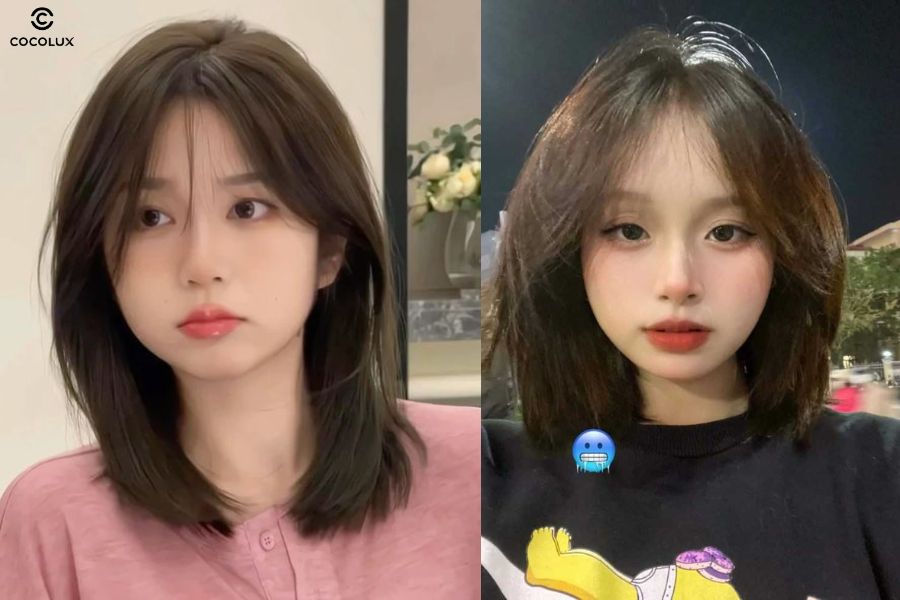 Mái thưa nhẹ nhàng giúp che trán cao, tạo nét trẻ trung và hài hòa cho gương mặt