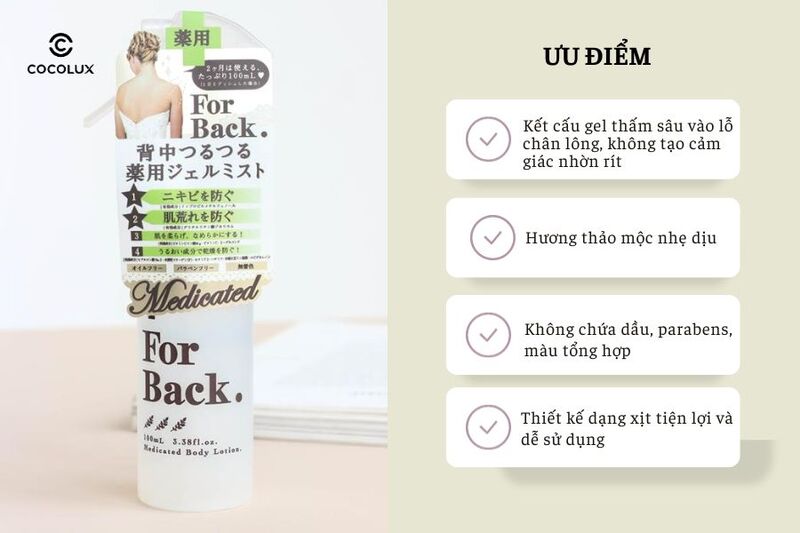  Xịt Giảm Mụn Lưng Pelican For Back Medicated Body Lotion 100ml có nhiều ưu điểm nổi bật