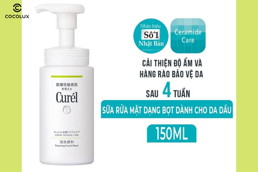 Ưu điểm của bọt rửa mặt Curel Serum Trouble Care Foaming Facial Wash