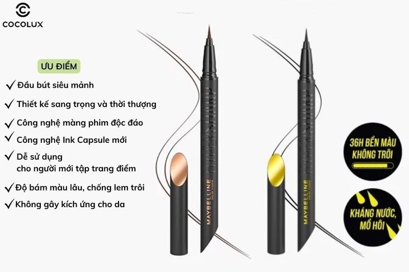 Ưu điểm của bút kẻ mắt Maybelline Hyper Sharp Liner Extreme