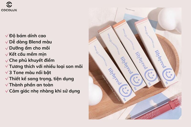 Ưu điểm của chì kẻ viền môi Lilybyred Smiley Lip Blending Stick