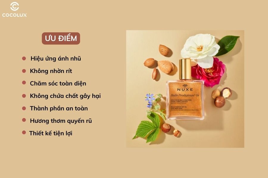 Những ưu điểm của dầu dưỡng da Nuxe Huile Prodigieuse Or Multi