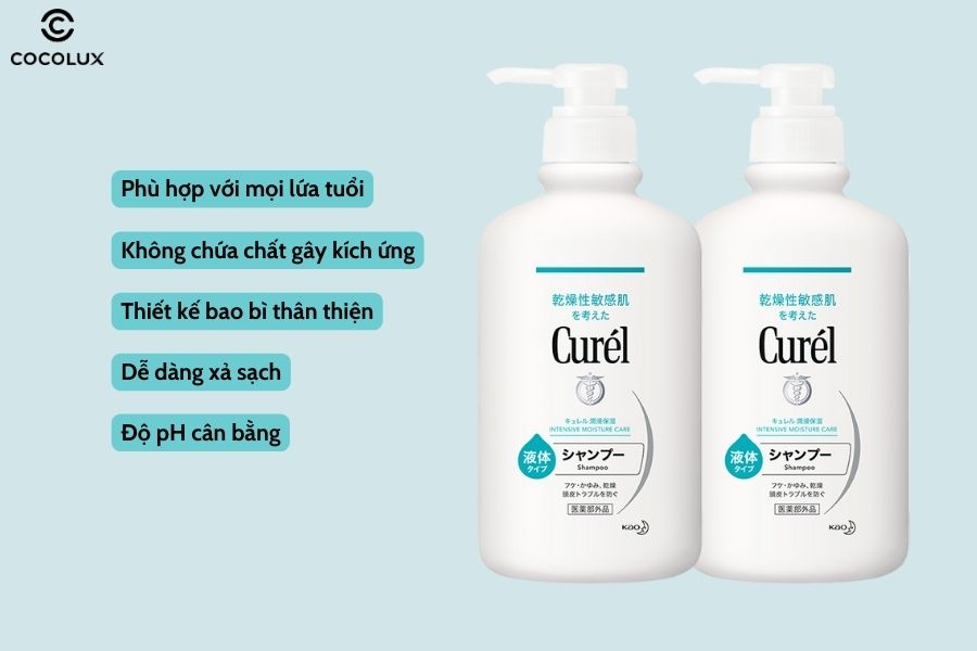 Ưu điểm của dầu gội Curel cấp ẩm chuyên sâu cho tóc và da đầu
