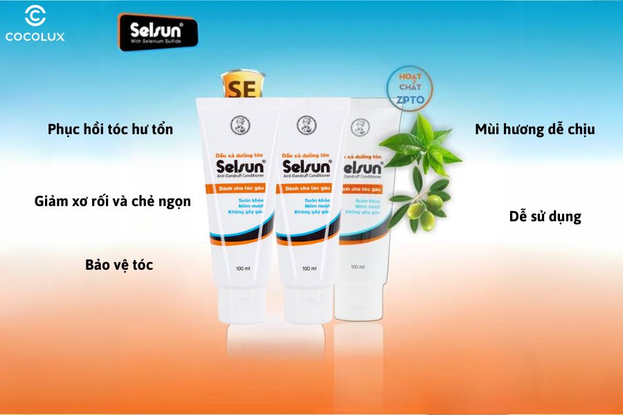 Ưu điểm của dầu xả Selsun dưỡng tóc ngăn ngừa gàu