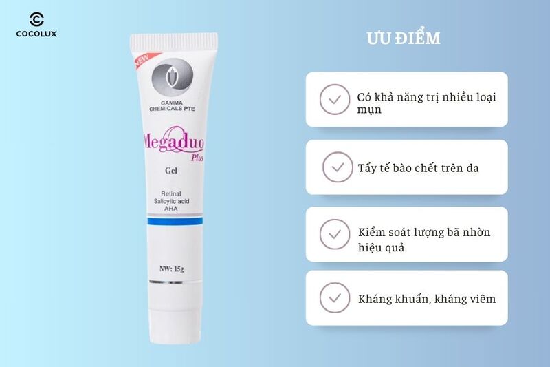 Gel Giảm Mụn Megaduo Plus có nhiều ưu điểm nổi bật