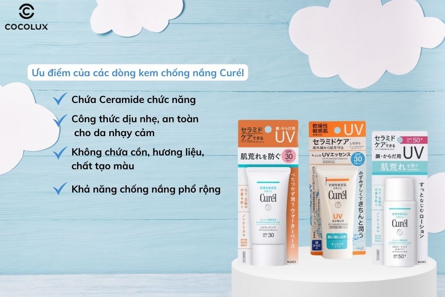 Những ưu điểm vượt trội của các dòng kem chống nắng Curél