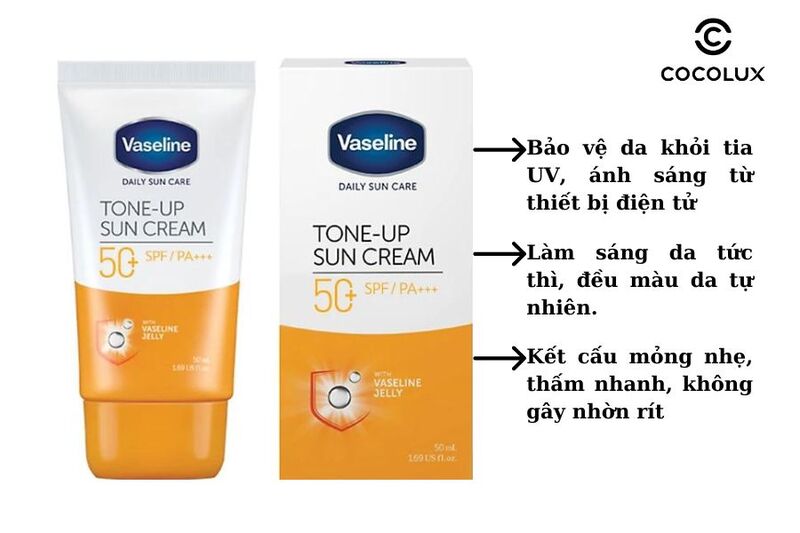 Ưu điểm của kem chống nắng Vaseline Tone - Up Sun Cream