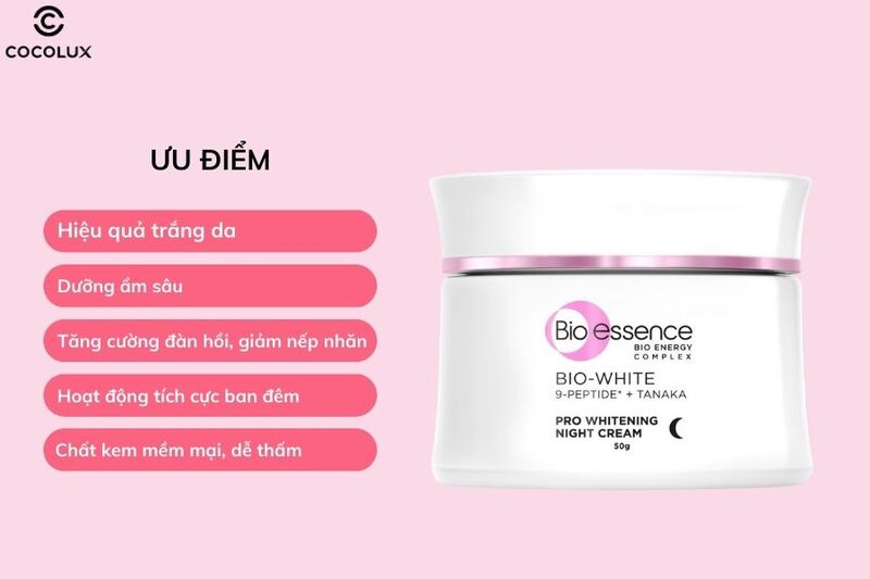 Ưu điểm của kem dưỡng Bio-essence Bio-White Pro Whitening Night Cream