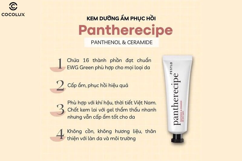 Ưu điểm của kem dưỡng Pestlo Pantherecipe Panthenol & Ceramide All Skin Types