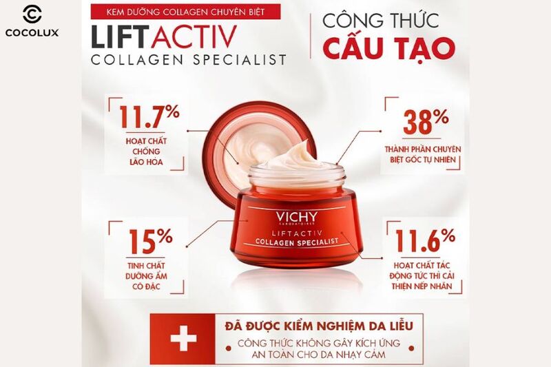 Ưu điểm của kem dưỡng Vichy Liftactiv Collagen Specialist cải thiện lão hóa