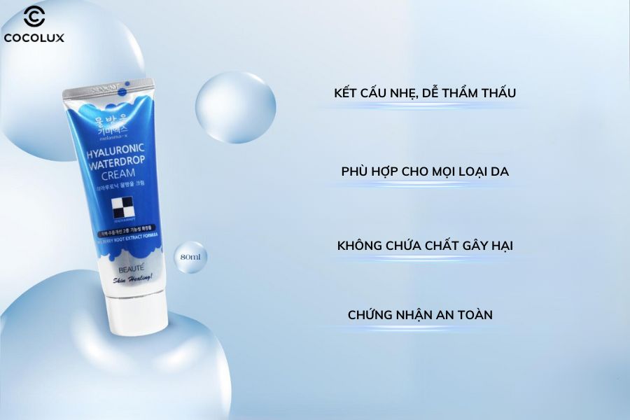 Ưu điểm chính của Melasma-X Hyaluronic WaterDrop Cream