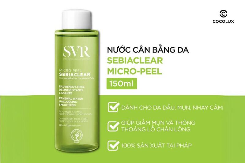 Ưu điểm của Nước Hoa Hồng SVR Sebiaclear Micro Peel Giảm Mụn 150ml