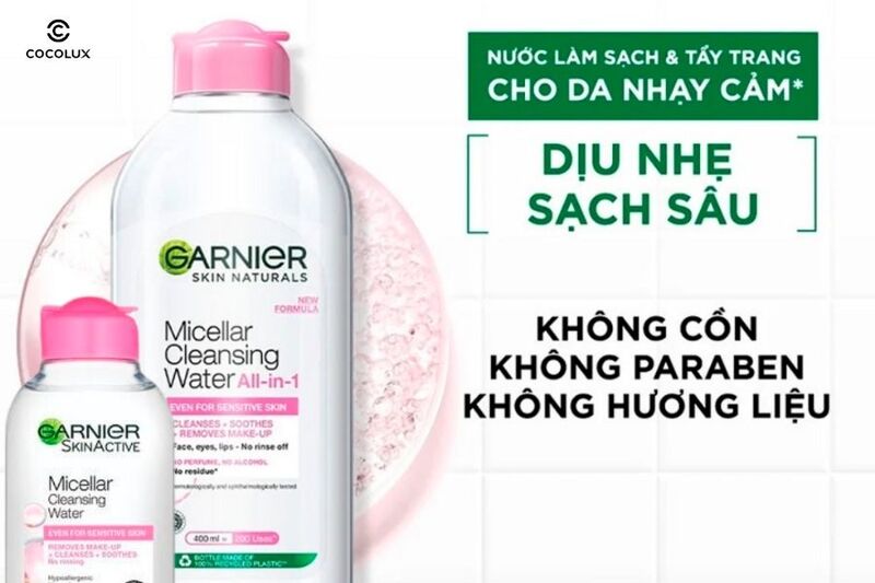 Ưu điểm của Nước Tẩy Trang Garnier Hồng Micellar Cleansing Water For Sensitive Skin Cho Da Nhạy Cảm 